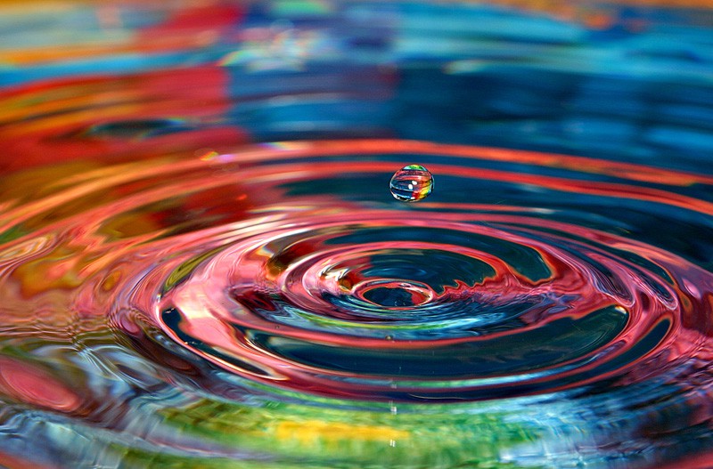 ripple of water in with colors beneath